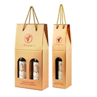 750ml boîte à vin de carton de Papier d'emballage de bouteille de Noël 2 avec le LOGO chaud de timbre