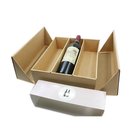 3 boîtes de luxe d'emballage de vin de bouteille avec la porte de la douille deux ouvrent la grande capacité