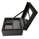 Boîte à bijoux de fantaisie de luxe faite main avec la taille de coutume de couleur de noir de miroir